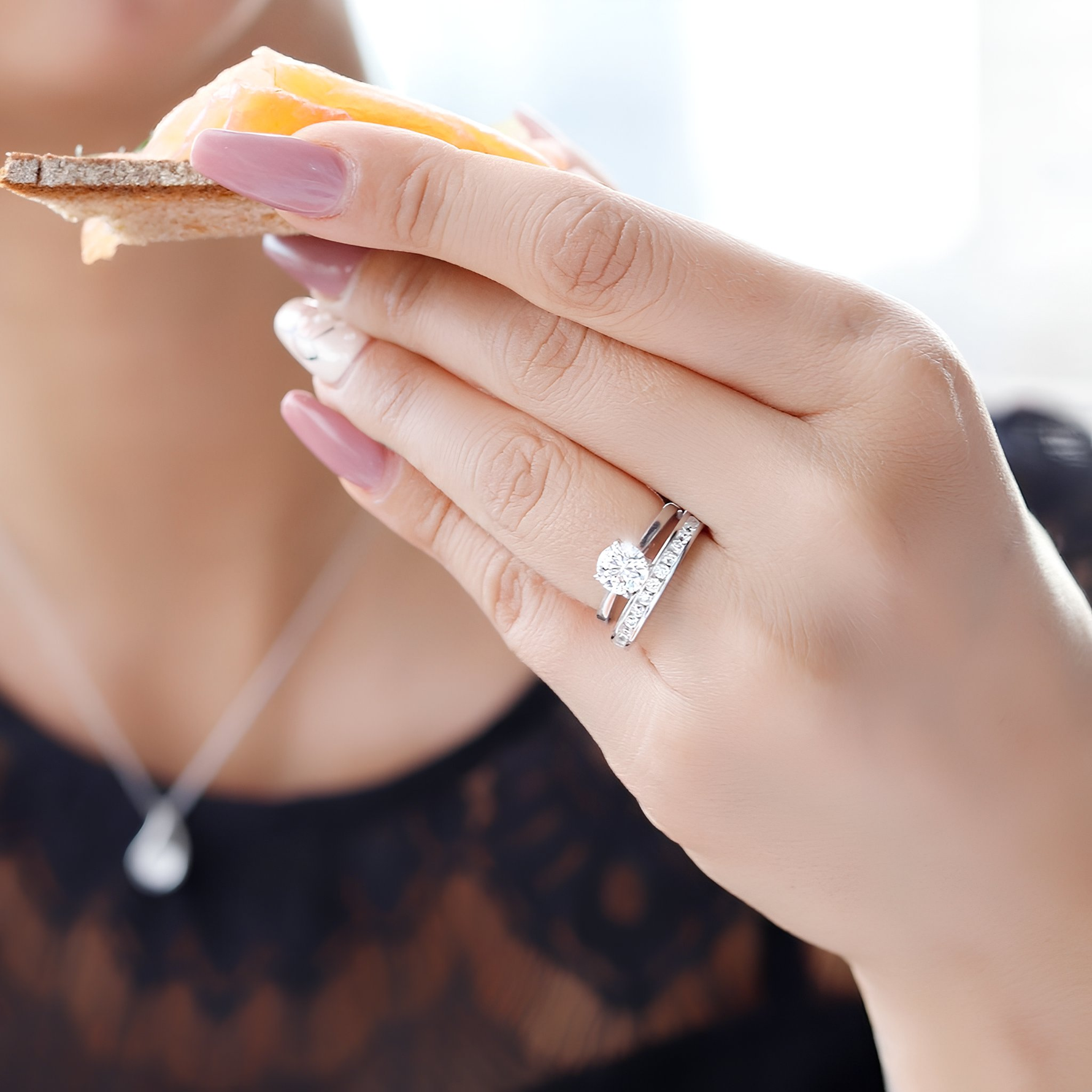ELSA - Sterling Silver Simulated Diamond Eternity Engagement & Wedding Rings - Amber James Jewellery