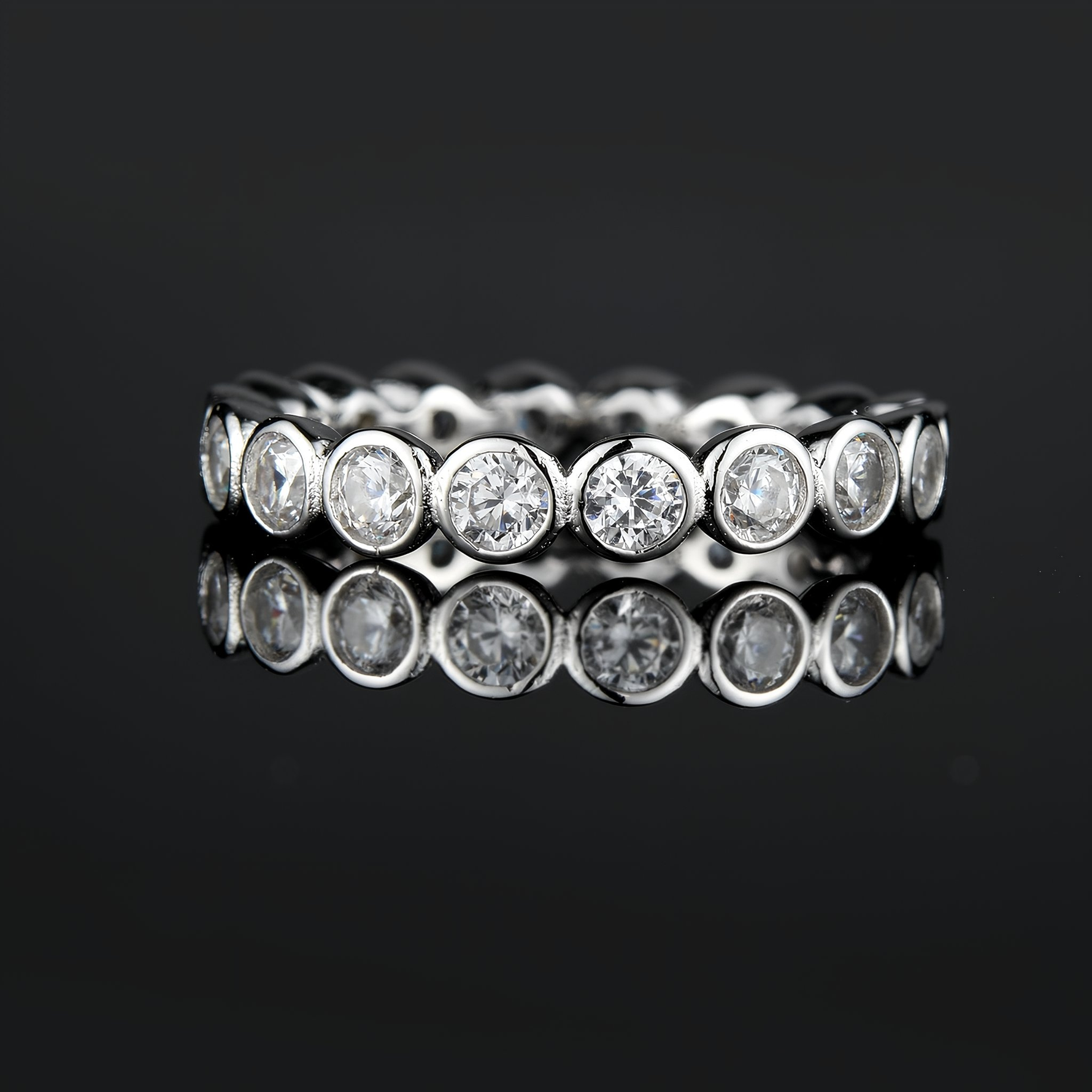 CHARLOTTE - Sterling Silver Bubble Wedding Eternity Ring Band. - Amber James Jewellery