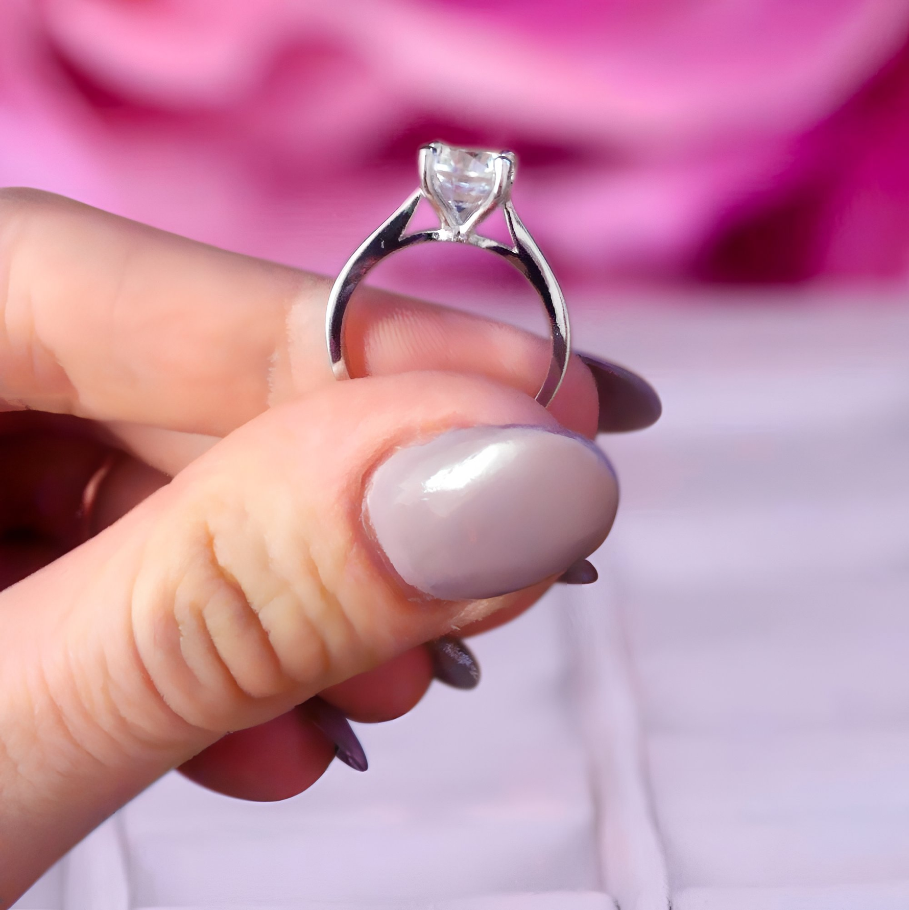 MILA -   Gold Round Engagement & Promise Solitaire Ring - Amber James Jewellery