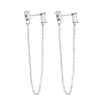ALANDRA - Minimalist Chain Earrings - Chain Loop Earrings - Silver Chain Earrings - Dainty Earrings - Dainty Hoops - Huggie Earrings - Tiny Earrings - Amber James Jewellery