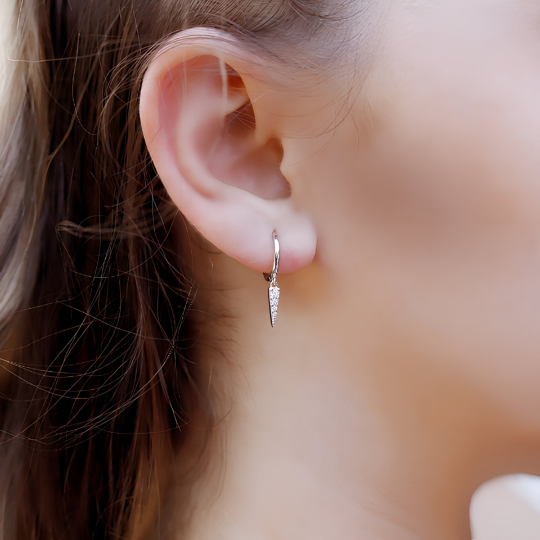 CONNELY - Huggie Hoop Earrings • gold conch hoop • cartilage hoop • hoop earrings • silver pave ring hoop • tragus hoop • small helix hoop - Amber James Jewellery