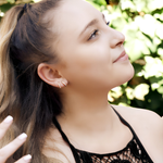 BETH- Huggie Hoop Earrings • gold conch hoop • cartilage hoop • hoop earrings • silver pave ring hoop • tragus hoop • small helix hoop - Amber James Jewellery