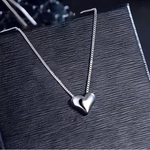 MILANDA - Sterling Silver Puffed Heart Dainty Necklace - Amber James Jewellery