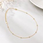 Erika Gold Satellite Chain Choker Necklace - Delicate Layering Piece - Amber James Jewellery