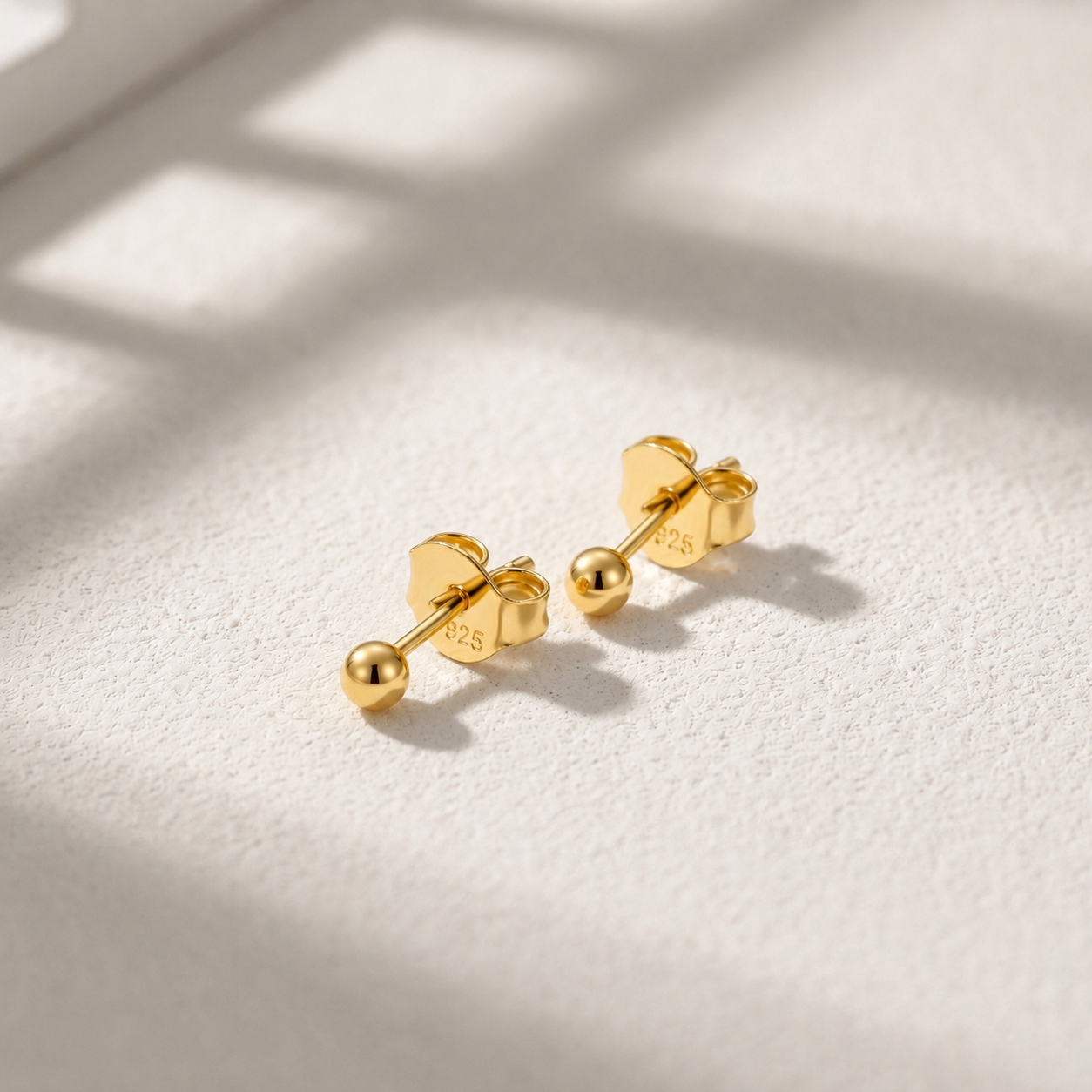 Small Stud Earrings, Tiny Gold Stud, 18K Gold Stud, 1.5mm, 2mm 3mm, Ball Stud Earring, Small Gold Stud, Dainty Earrings, Gift For Her - Amber James Jewellery
