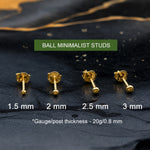 Small Stud Earrings, Tiny Gold Stud, 18K Gold Stud, 1.5mm, 2mm 3mm, Ball Stud Earring, Small Gold Stud, Dainty Earrings, Gift For Her - Amber James Jewellery