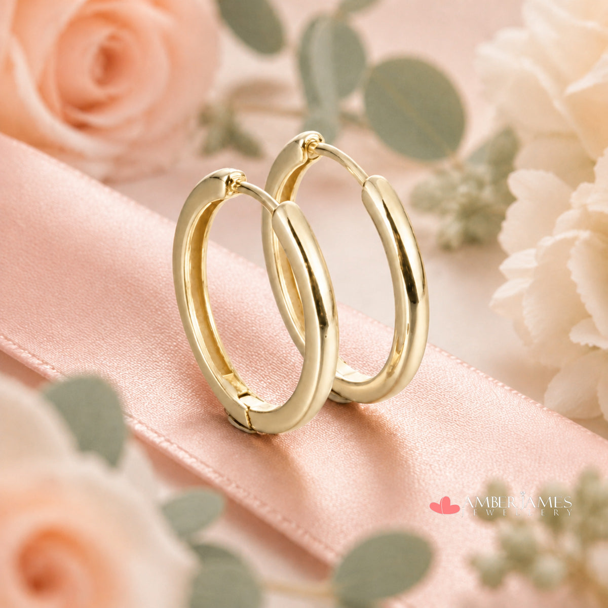 Amelia Minimalist Huggie Hoop Earrings | Dainty Silver Hoops - Amber James Jewellery