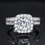 Thea Sterling Silver Halo Promise & Engagement Ring - Amber James Jewellery