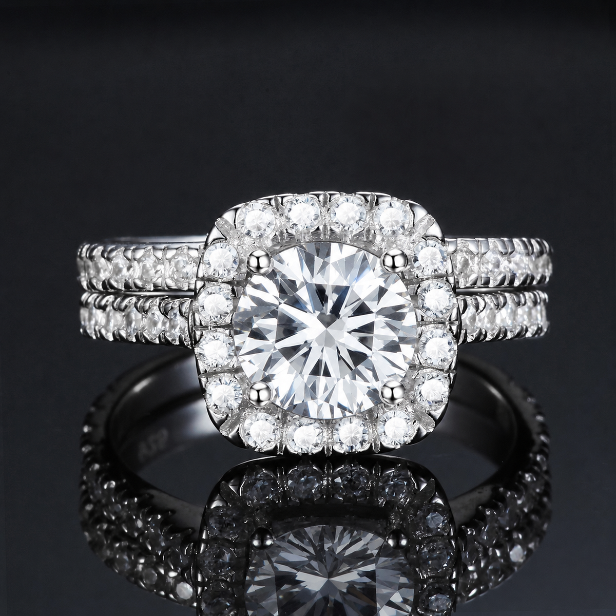 Thea Sterling Silver Halo Promise & Engagement Ring - Amber James Jewellery