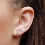 Vianna Minimalist Huggie Hoop & Stud Combo | Dainty Silver Earrings - Amber James Jewellery