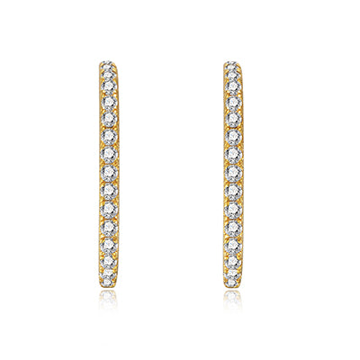 INDIE - Minimalist Curved Pave Stud Earrings - Amber James Jewellery