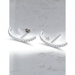 INDIE - Minimalist Curved Pave Stud Earrings - Amber James Jewellery