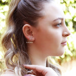 INDIE - Minimalist Curved Pave Stud Earrings - Amber James Jewellery