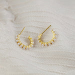 Pamela Freshwater Pearl Huggie Hoops in Gold & Sterling Silver - Amber James Jewellery
