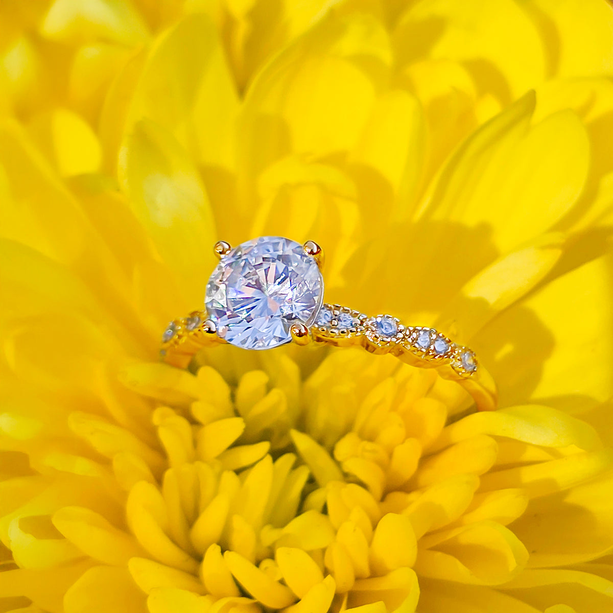 Tyla 1ct Round Solitaire Engagement Ring | Sterling Silver Promise Ring - Amber James Jewellery