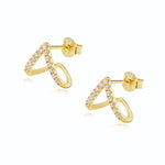 Minimalist Sterling Silver & Gold Geometric Stud Earrings | Dainty - Amber James Jewellery