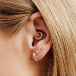 Vianna Minimalist Huggie Hoop & Stud Combo | Dainty Silver Earrings - Amber James Jewellery