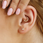 Tiny CZ Stud Earrings - Minimalist Sterling Silver Crystal Studs - Amber James Jewellery