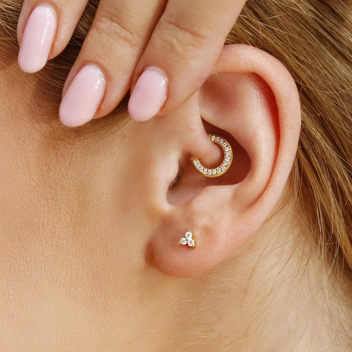 Tiny CZ Stud Earrings - Minimalist Sterling Silver Crystal Studs - Amber James Jewellery