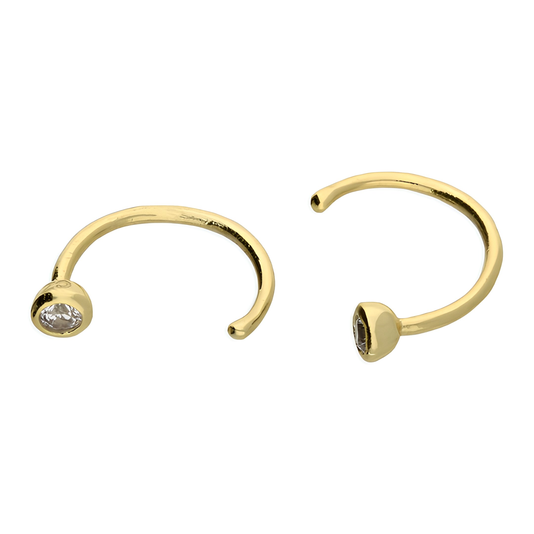 INDIA - Minimalist Huggie Hoops • small hoop earrings • open hoop earrings • dainty hoops • silver hoops • huggie hoop earrings • Ball Bar hoops • - Amber James Jewellery