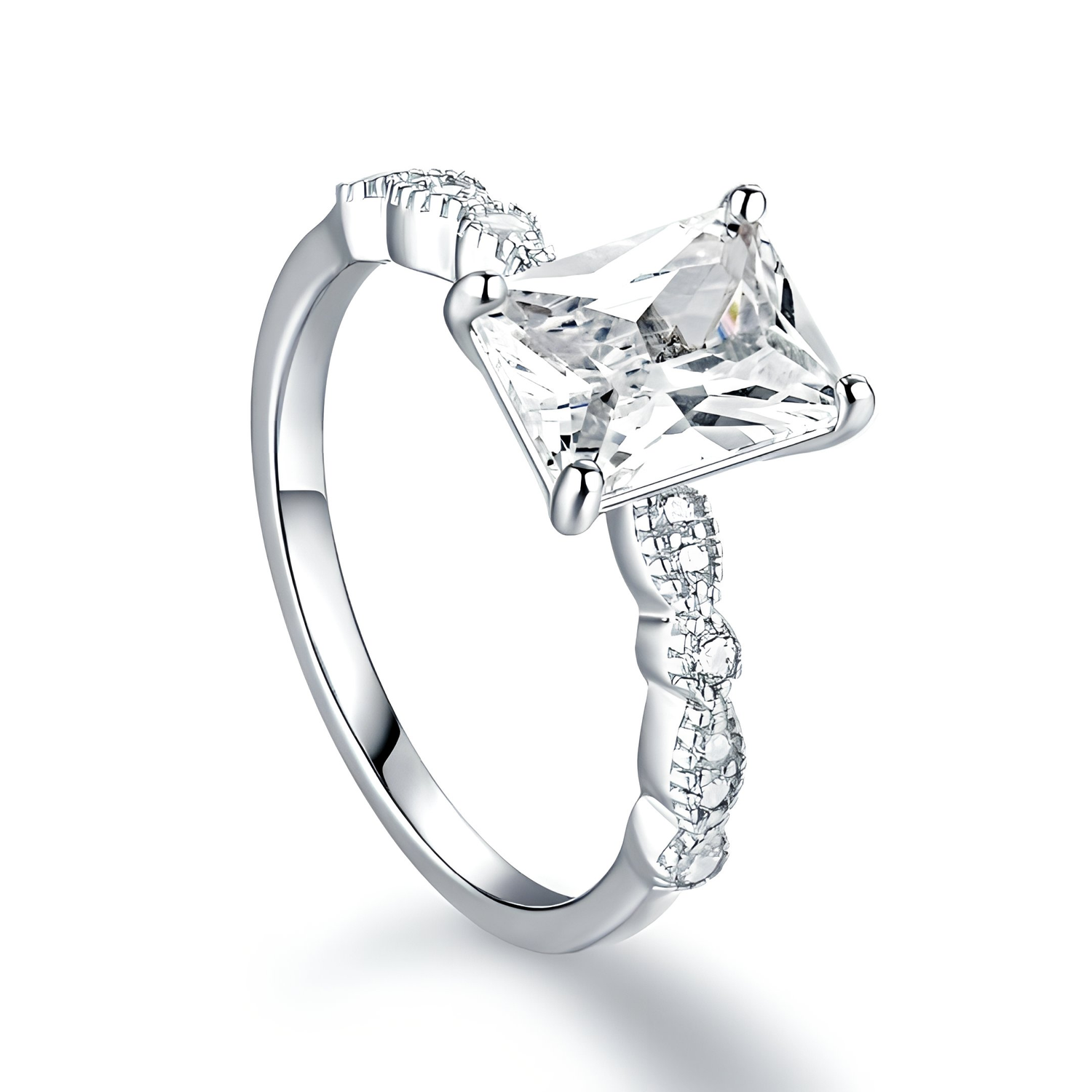 Rebecca - Sterling Silver Engagement Ring | Promise Ring for women | Anniversary | Infinity Ring in US UK size | High Quality! - Amber James Jewellery