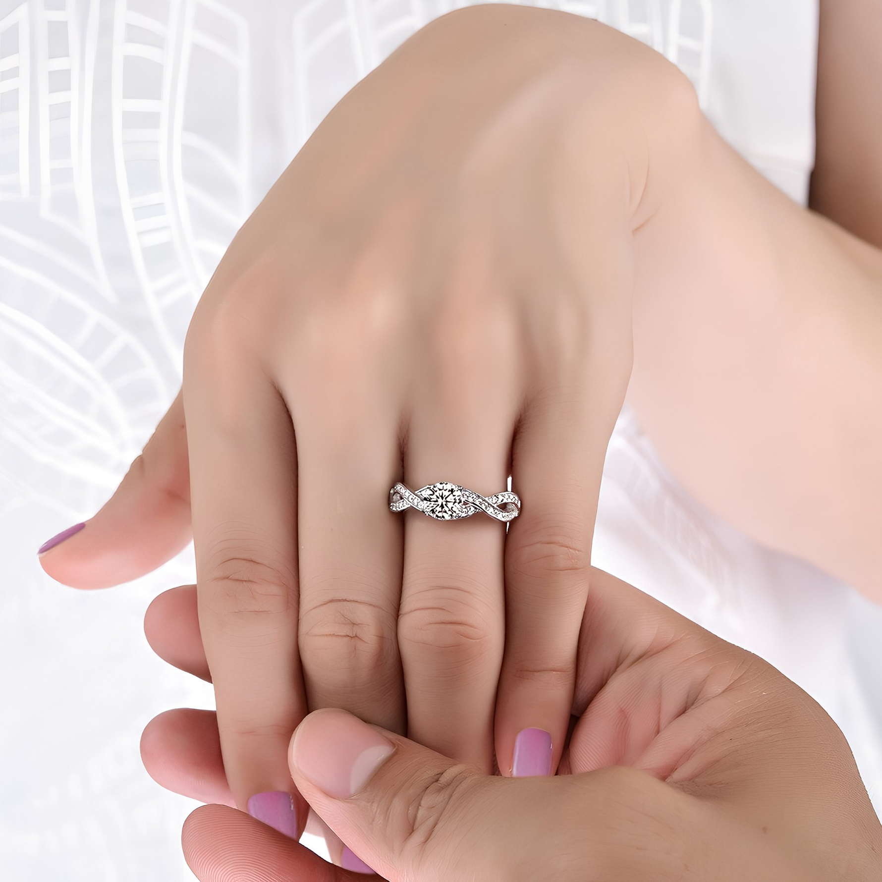 Amelia- Sterling silver round Solitaire Ring - Amber James Jewellery