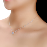 RHIANNON - Sterling Silver Skinny Solitaire Chain Necklace, Dainty Necklace - Amber James Jewellery