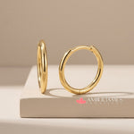 Alicia Sterling Silver & Gold   Huggie Hoop Earrings | Minimalist Delicate Hoops - Amber James Jewellery