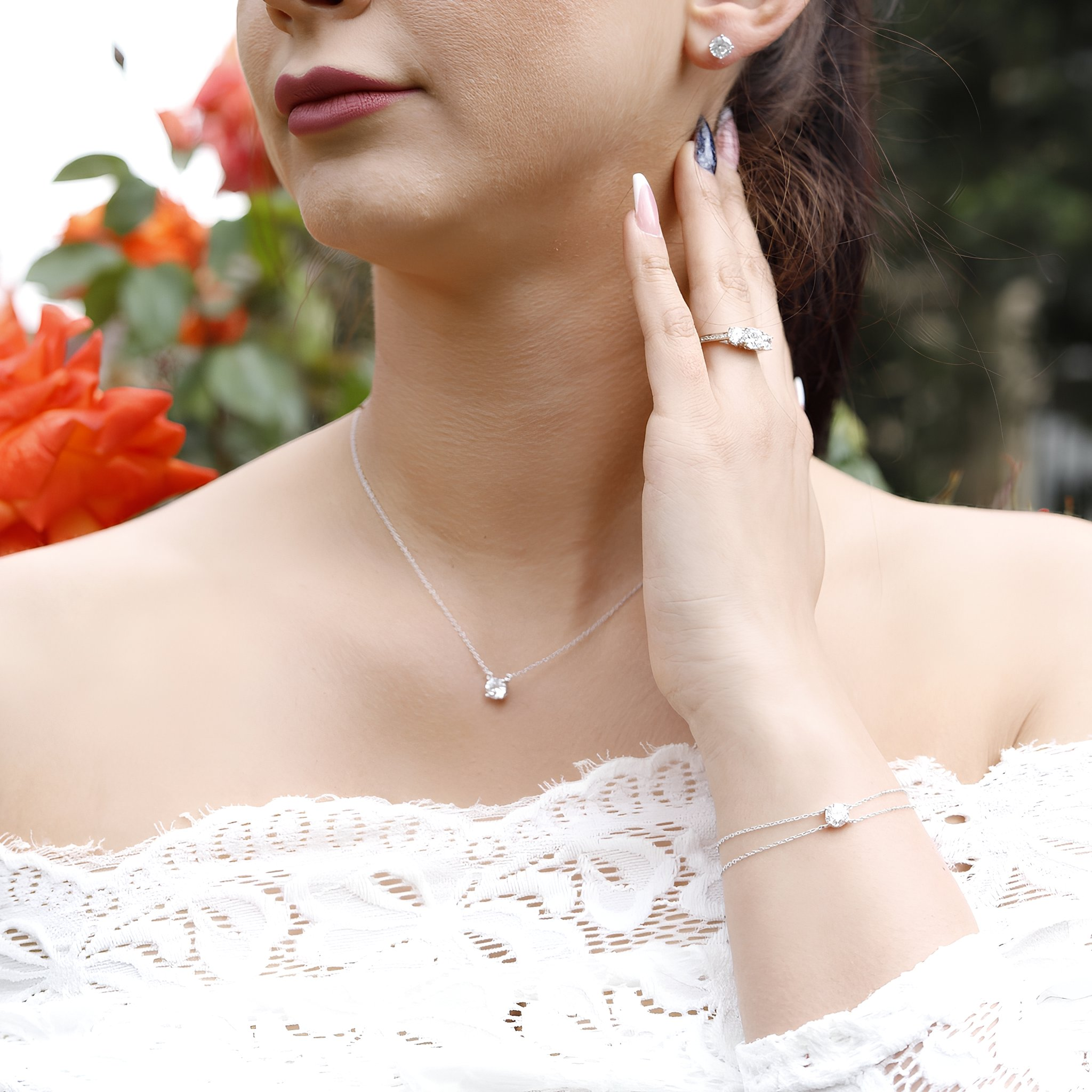CHELSEA - Sterling Silver Round Solitaire Set - Amber James Jewellery