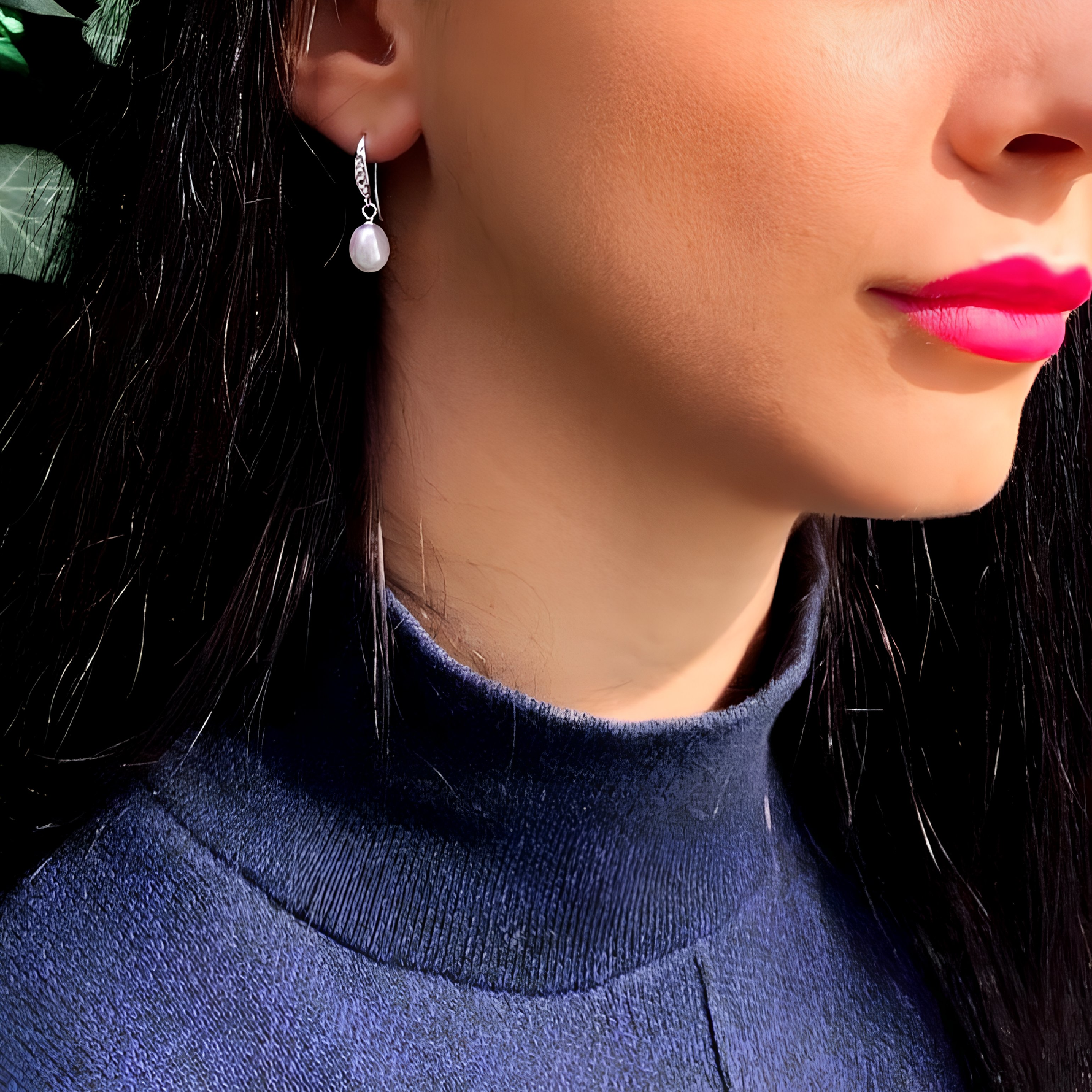 HAZEL - Sterling Silver Pearl drop earrings - Amber James Jewellery