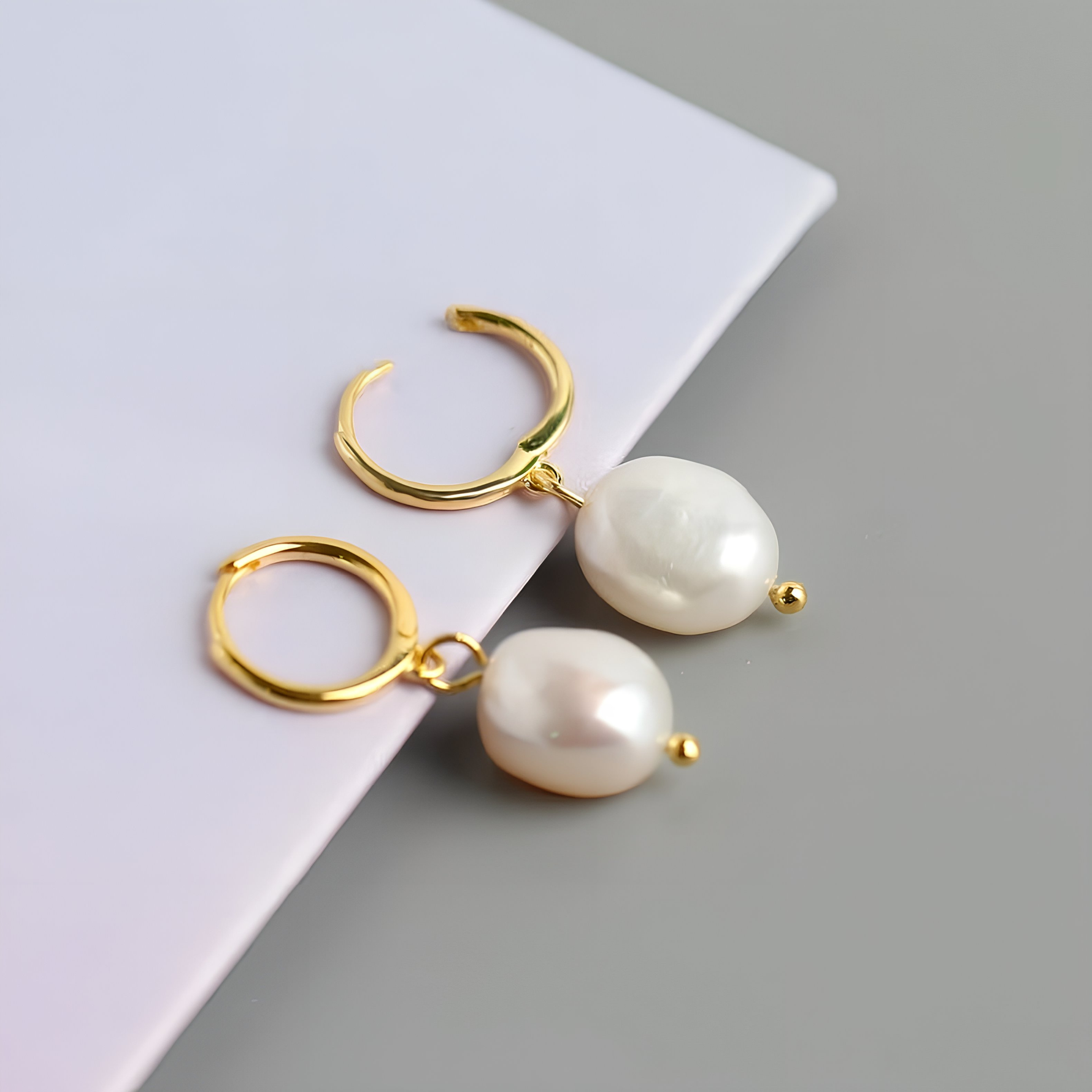 DESTINY - Sterling Silver Huggie Hoop & Pearl Hoop Open Earrings - Amber James Jewellery