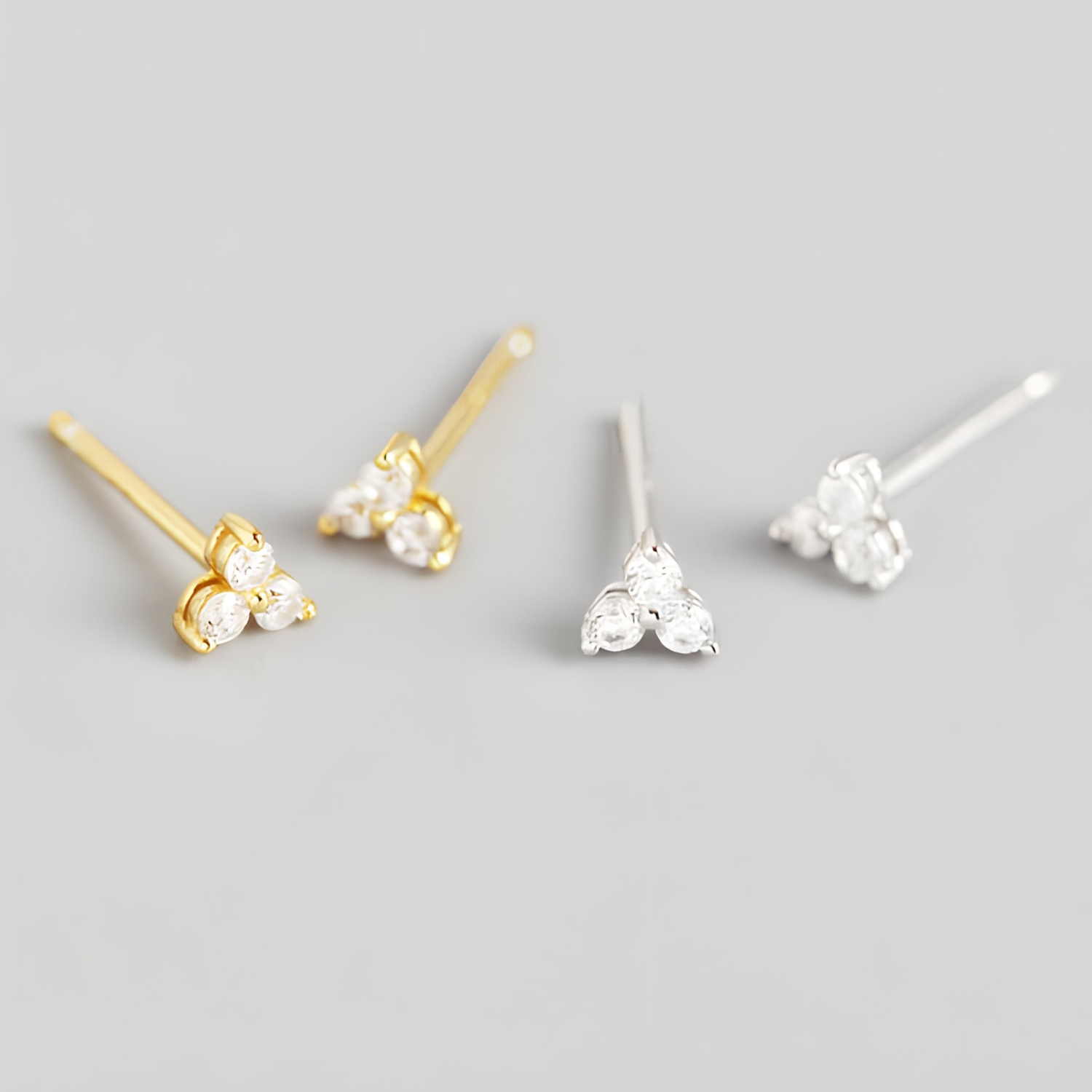 MIASSE - Tiny Huggie Hoop Earrings,CZ Huggie Hoop Earrings,Dainty CZ Hoop Earrings,Dainty Tiny Huggies,18K Gold Plated - Amber James Jewellery