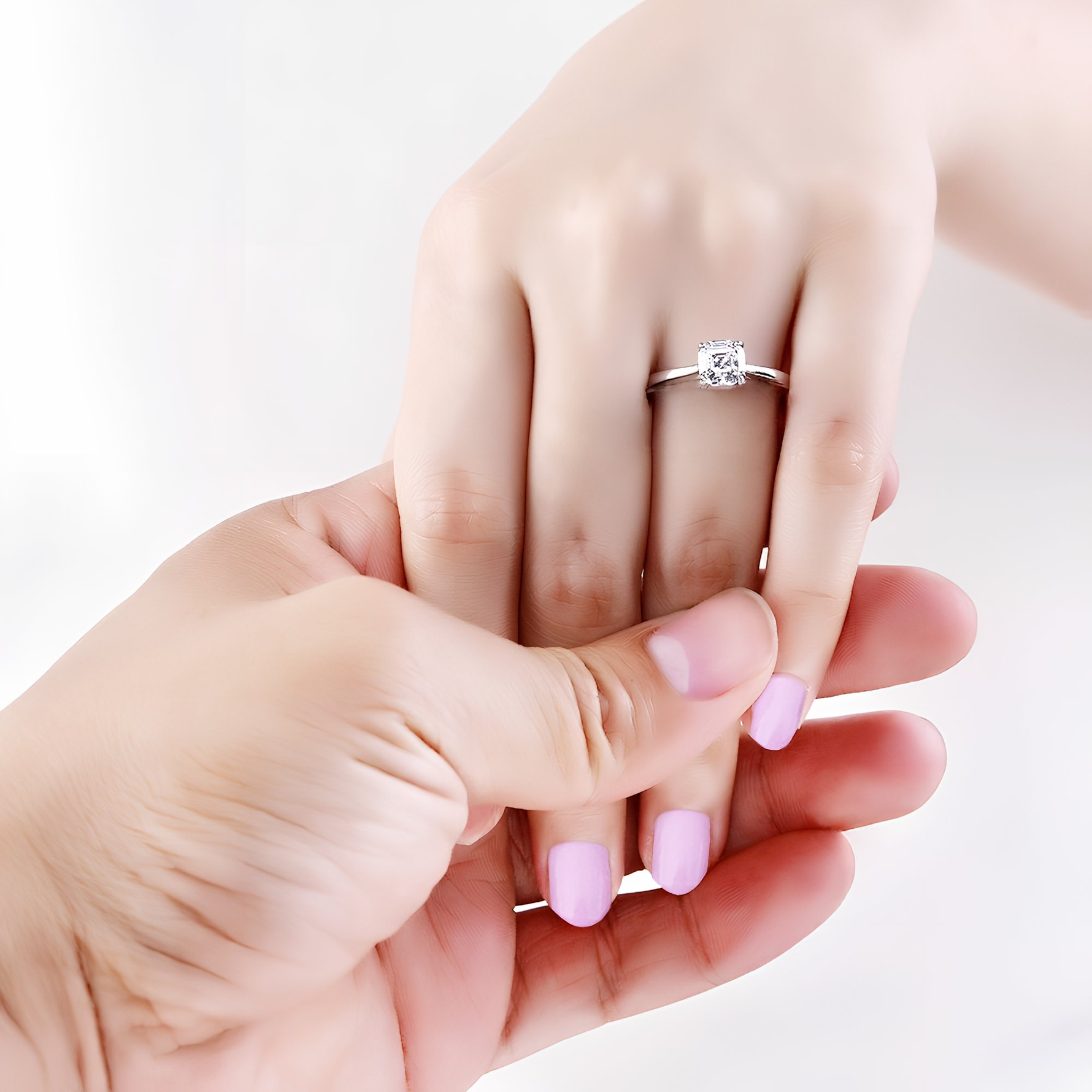 BARBARA -  Sterling Silver Asscher Solitaire Engagement & Promise Ring - Amber James Jewellery