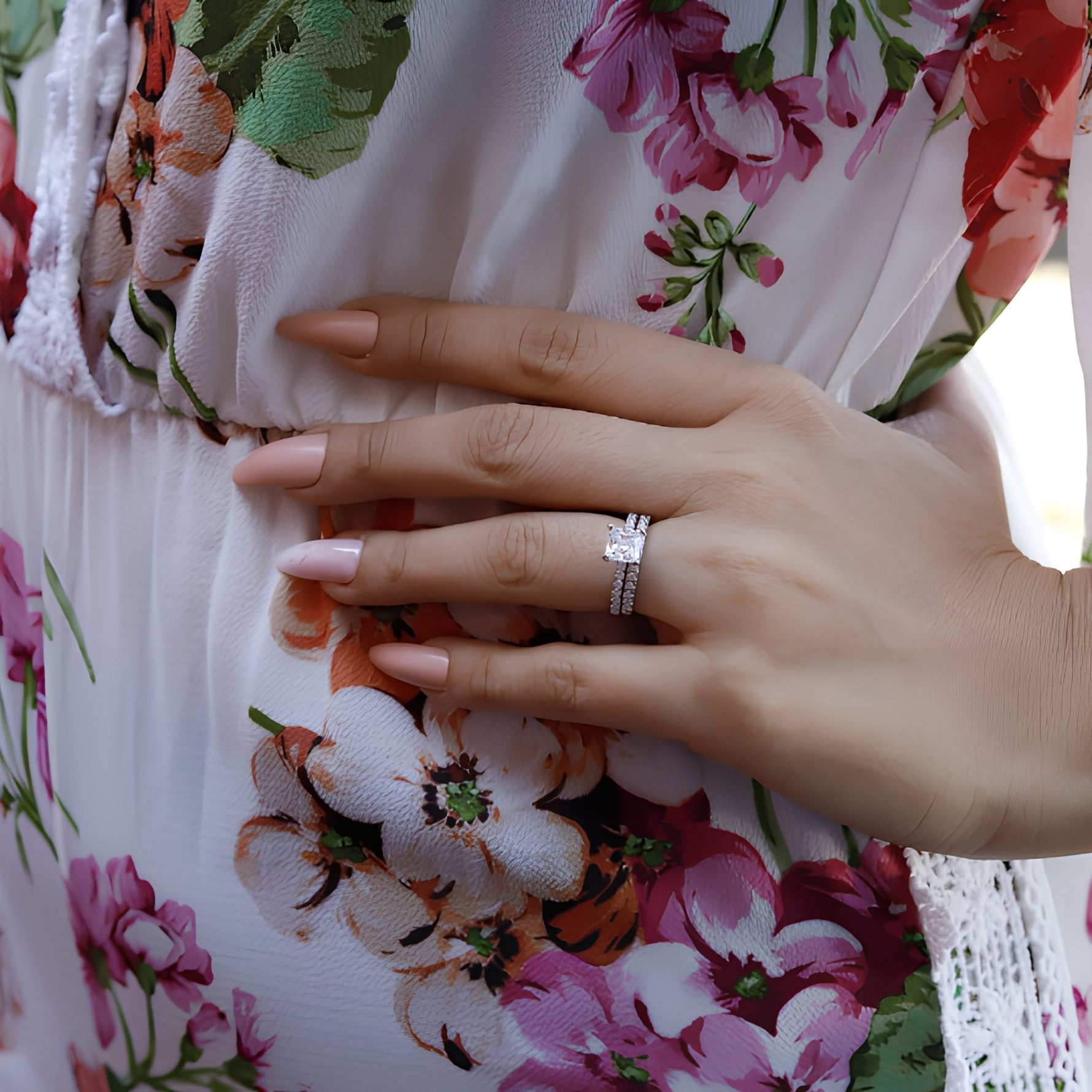 Benetha - Princess cut Ring set | Promise Rings | Sterling Silver Engagement Ring | Promise Ring for women - Amber James Jewellery