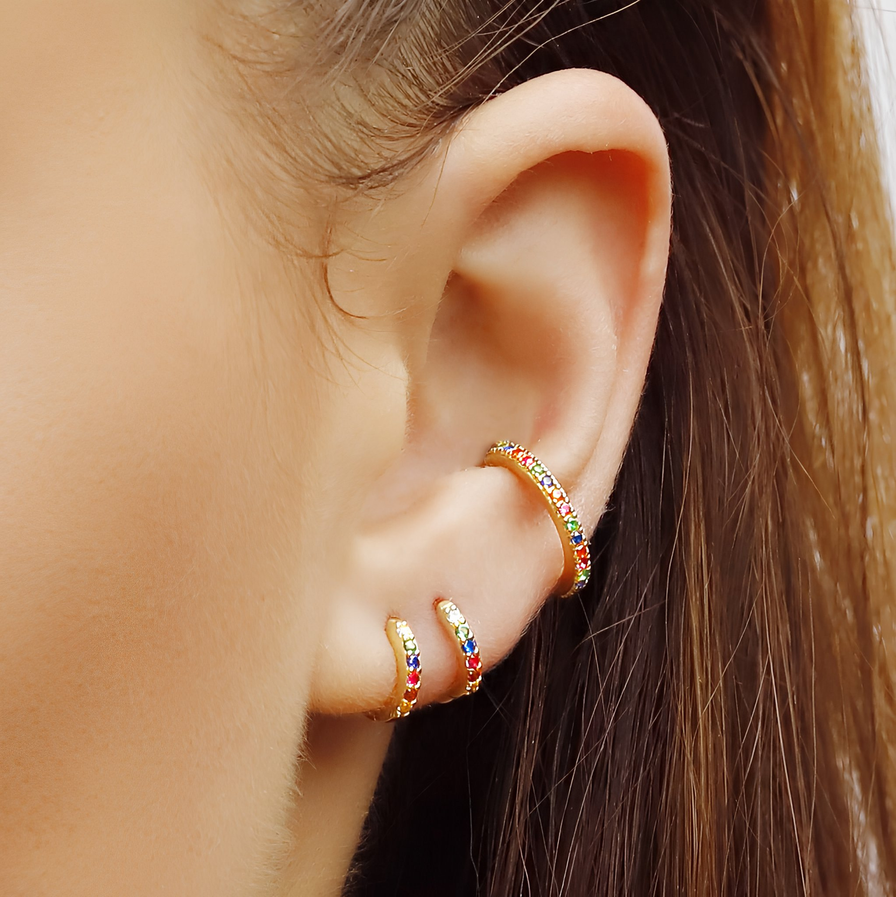 LIA - Sterling Silver Huggie Hoop Earrings - Amber James Jewellery