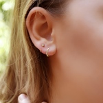 INDIA - Minimalist Huggie Hoops • small hoop earrings • open hoop earrings • dainty hoops • silver hoops • huggie hoop earrings • Ball Bar hoops • - Amber James Jewellery