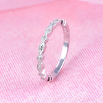 Pempathos - Wave Eternity ring | Sterling Silver Engagement Ring | Promise Ring for women - Amber James Jewellery