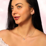 CERYS - Delicate Dazzling Heart Style Necklaces •Link Chain • Choker Necklace, Satellite Necklace, Dainty Necklace, Layering Beaded Chain, - Amber James Jewellery