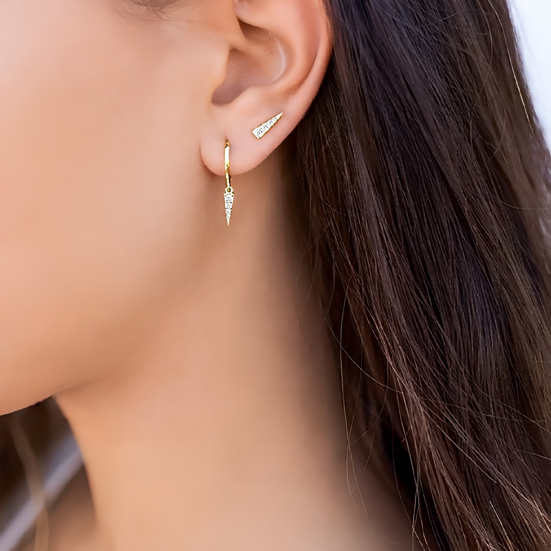 CONNELY - Huggie Hoop Earrings • gold conch hoop • cartilage hoop • hoop earrings • silver pave ring hoop • tragus hoop • small helix hoop - Amber James Jewellery