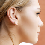 INDIA - Minimalist Huggie Hoops • small hoop earrings • open hoop earrings • dainty hoops • silver hoops • huggie hoop earrings • Ball Bar hoops • - Amber James Jewellery
