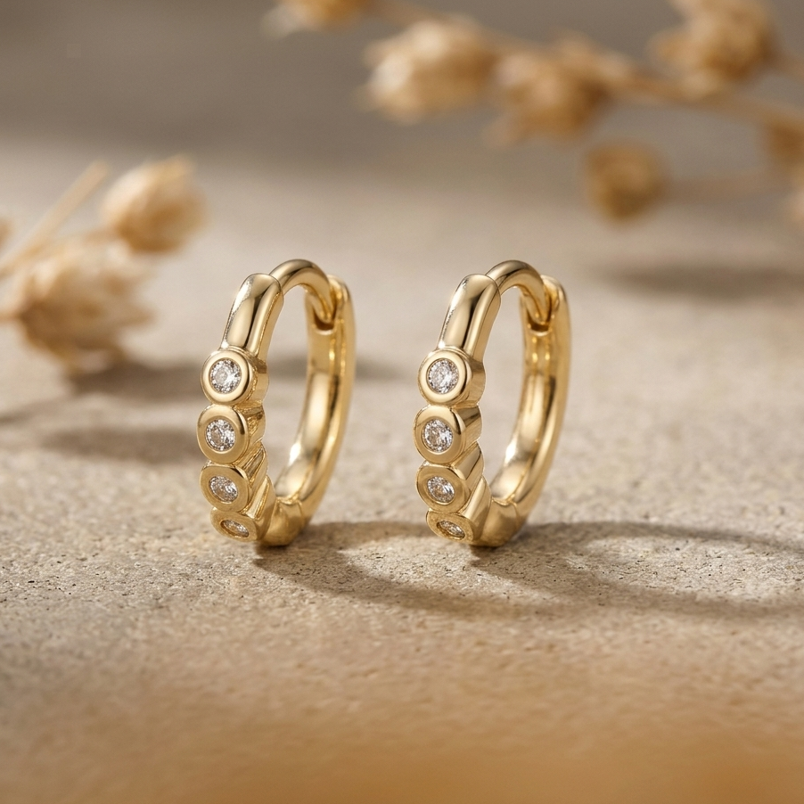 Shelly Classic Simple Huggie Hoop Earrings - Amber James Jewellery