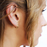 CAROL- Huggie Hoop Earrings • gold chunky hoop • Sleeper hoop • hoop earrings • silver thick hoop • minimalist hoop • small helix hoop - Amber James Jewellery
