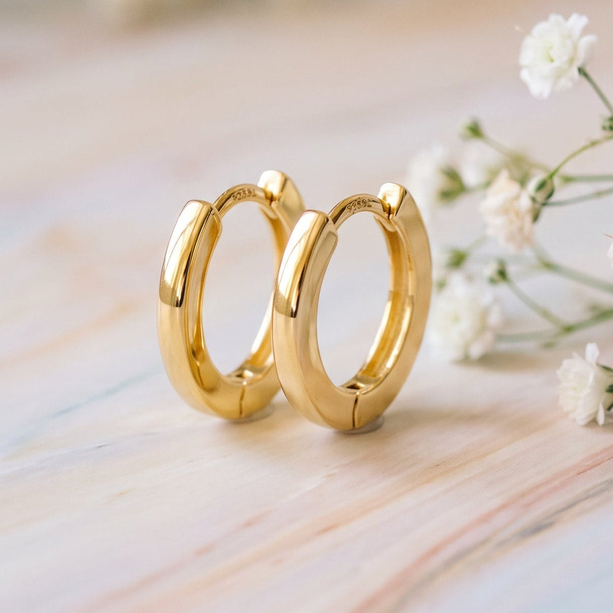 Nelly Tiny Huggie Hoop Earrings | 18K Gold   | Amber James - Amber James Jewellery