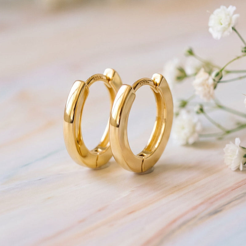 Nelly Tiny Huggie Hoop Earrings | 18K Gold   | Amber James - Amber James Jewellery