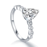 Brook Sterling Silver Simulated Diamond Bridal Pear Cut Engagement Ring - Amber James Jewellery