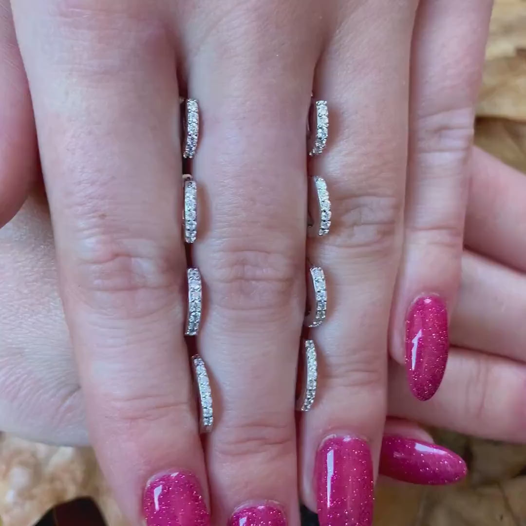 Huggie Hoop Earrings • Set of 3 earrings • cartilage hoop • hoop earrings • silver pave ring hoop • tragus hoop • small helix hoop