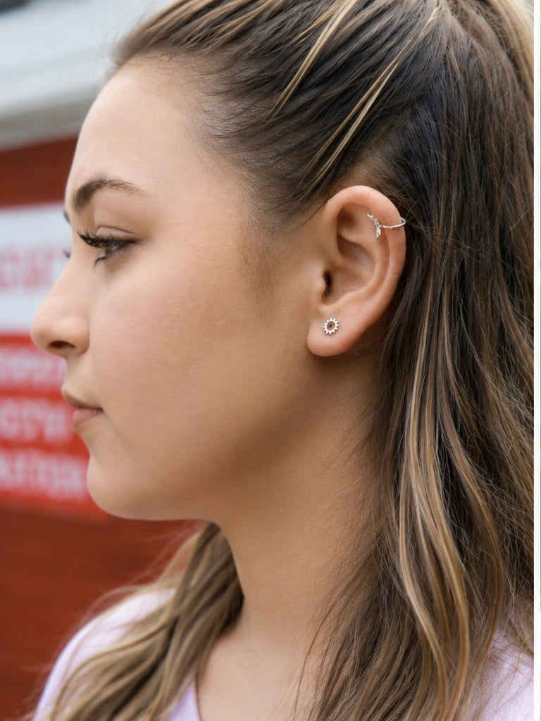 Tiny Stud Earring, Dainty Sun Earrings, Minimalist Earring - Amber James Jewellery
