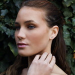 AJJ Scarlet minimalist bezel hoops, small silver open double hoop earrings with a dainty, modern design.