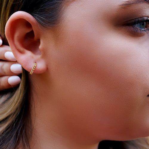 AMINA - Minimalist Huggie Hoops • small hoop earrings • open hoop earrings • dainty hoops • silver hoops • huggie hoop earrings - Amber James Jewellery