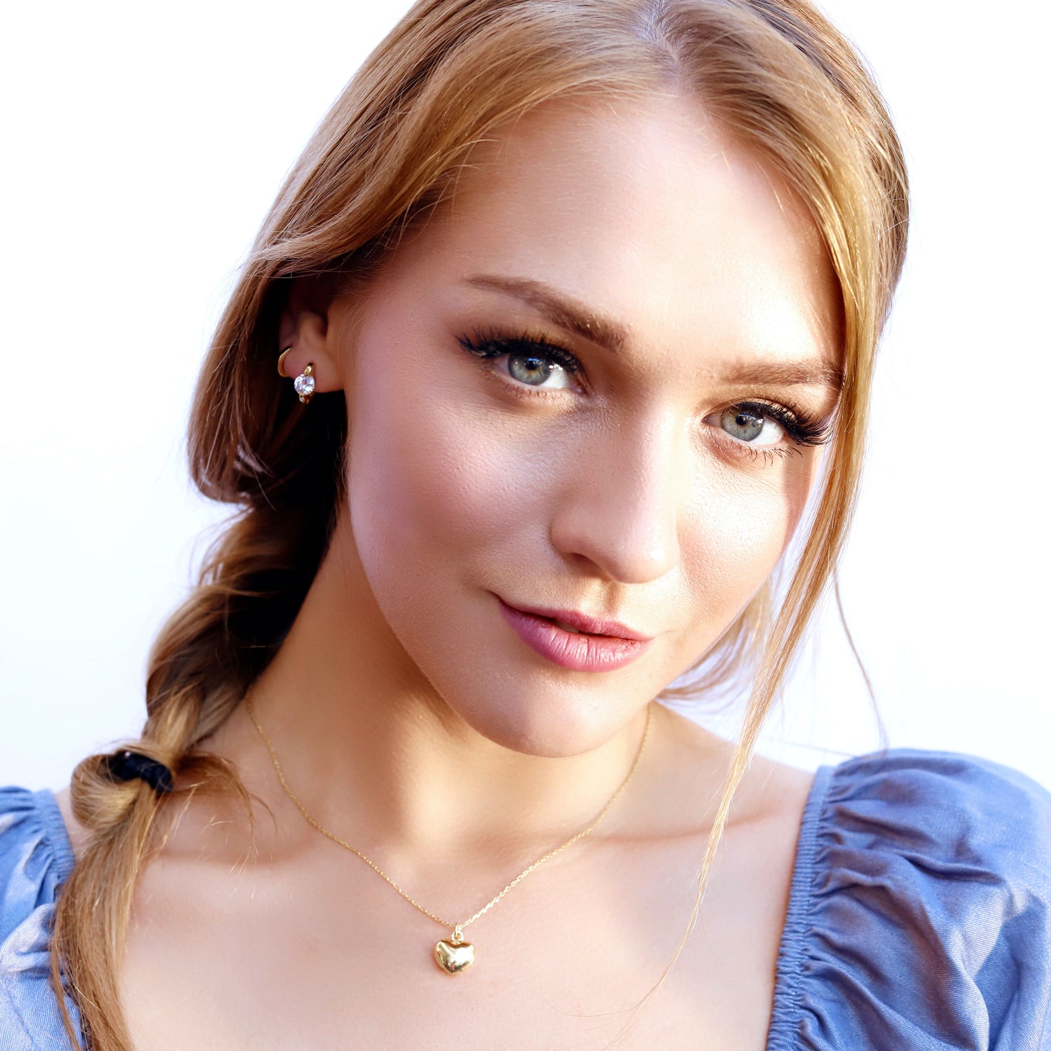 MILANDA - Sterling Silver Puffed Heart Dainty Necklace - Amber James Jewellery